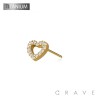IMPLANT GRADE TITANIUM THREADLESS PUSH IN MULTI CZ HEART TOP PART